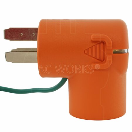 Ac Works 50A 125/250V NEMA 10-50 3-Prong Old Style Range/Welder Plug to NEMA 5-20 Household Connector AD1050520